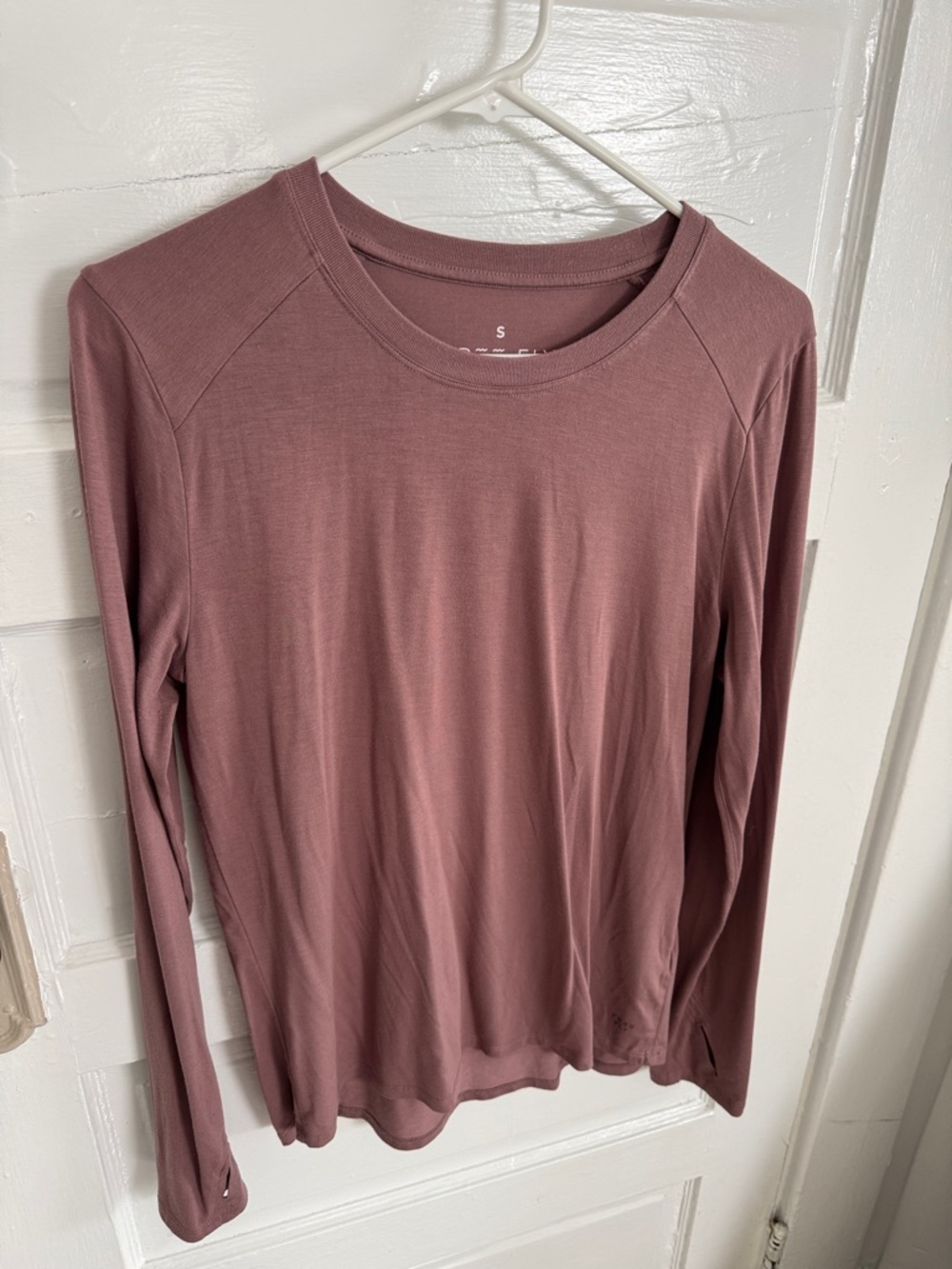 Free Fly Apparel Bamboo Long-Sleeve Crew in Dusty Rose